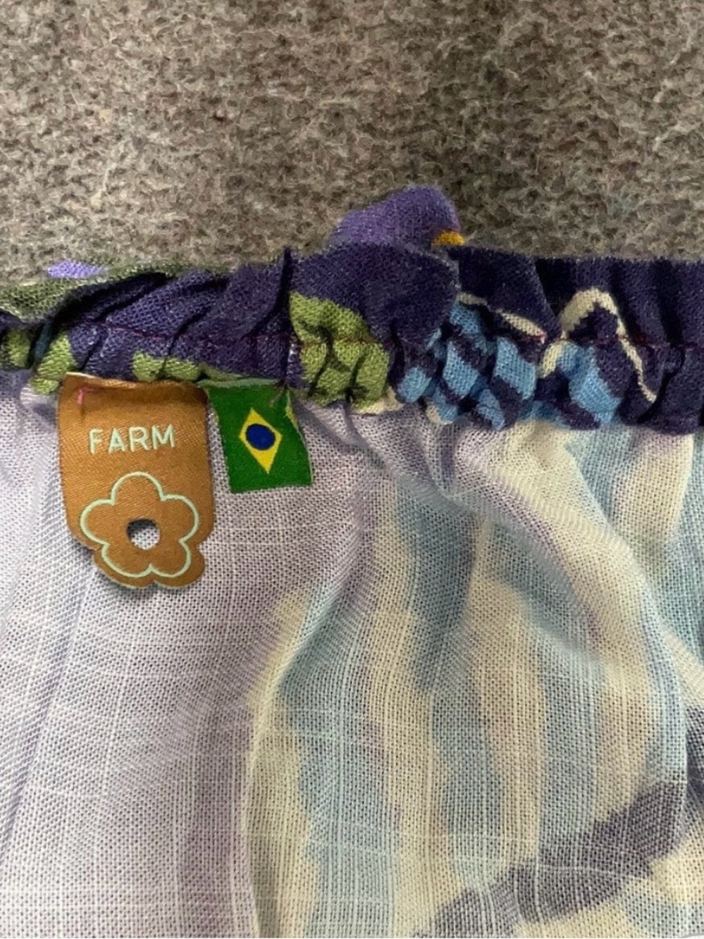 FARM Rio Lavender Floral Off-Shoulder Smocked Mini Dress - Picture 4 of 4